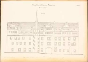 Schloss Merseburg: Aüßerer Hof: Westfront 1:100
