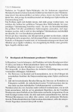7.4 Berufspraxis als Determinante gewaltsamer Viktimisation