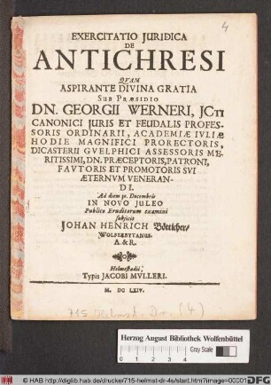 Exercitatio Iuridica De Antichresi