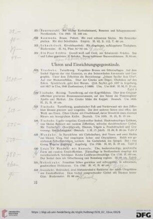 Uhren und Einrichtungsgegenstände (Nr. 325-337)