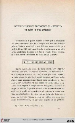 31: Notizie di recenti trovamenti di antichità in Roma e nel suburbio, [8]