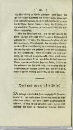 Drei und zwanzigster Brief