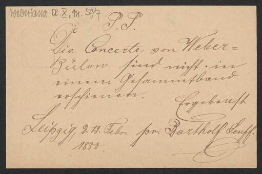 Brief an Friedrich Wilhelm Jähns : 13.02.1880