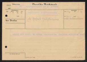 Brief von Hans von Hülsen an Gerhart Hauptmann