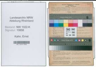 Entnazifizierung Ernst Kahn , geb. 08.08.1895 (Polizist)