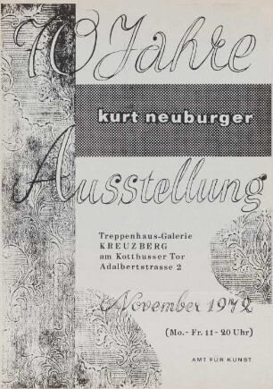 Ausstellungsplakat "70 Jahre Kurt Neuburger", 1972