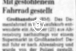 Mit gestohlenem Fahrrad gestellt