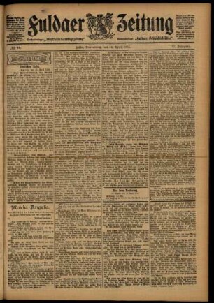 Erste Ausgabe vom Donnerstag, den 14. April 1904.