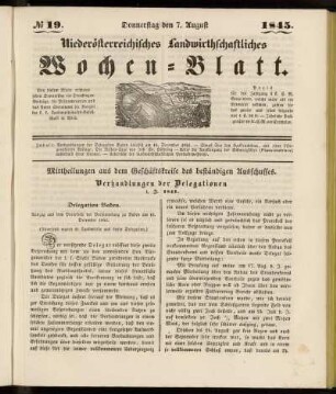 No 19. Donnerstag den 7. August 1845