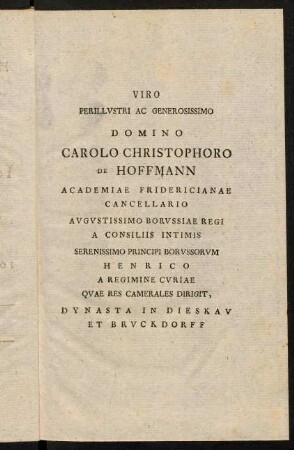 3-6, Viro Perillustri Ac Generosissimo Domino ...