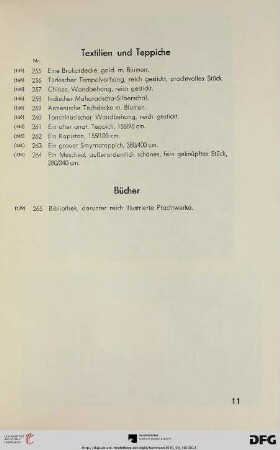 Textilien und Teppiche (Nr. 255-264)