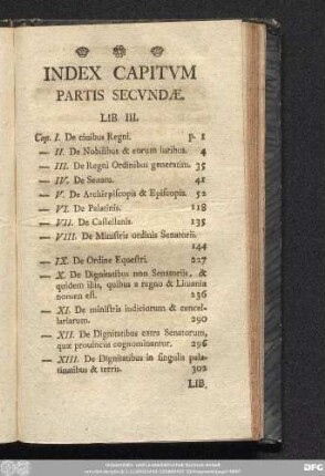 Index Capitum Partis Secundae.