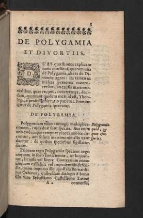 De polygamia et divortiis.