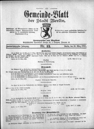 1921,12: Nr. 12, 20. März 1921