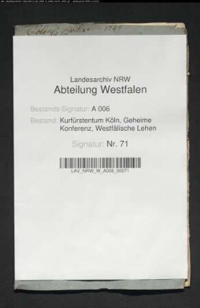 Gesuch des Johann Philipp von Berswordt um Belehnung mit dem Haus Scheidingen