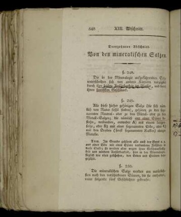 Dreyzehnter Abschnitt. Von den mineralischen Salzen.