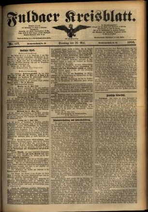 Zweite Ausgabe vom Dienstag, den 23. Mai 1905.