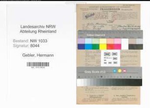 Entnazifizierung Hermann Gebler , geb. 28.01.1906 (Kaufmann)