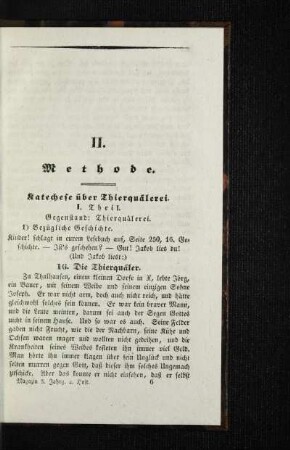 Katechese über Thierquälerei