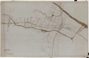 Sanierung Kreuzberg, Berlin Untersuchungen und Planungen von Werner March: Schnellstraßenkreuz im Bezirk Kreuzberg (Variante 1), 1:5000, (von Inv.nr. 39637)