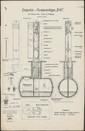 Erstellung einer Dapolinpumpanlage auf dem Firmengelände des Maurers Emil Gabelmann in Hugsweier