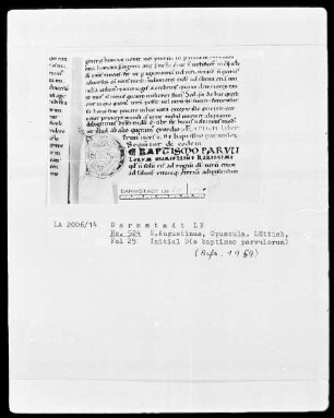 Augustinus, Opuscula — Initiale V(enit etiam necessitas), Folio 25recto