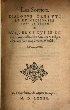 Les Sorciers : Dialogue tres utile et necessaire pour ce temps