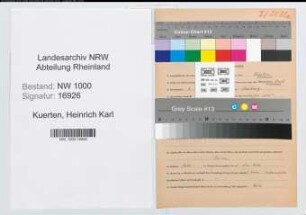 Entnazifizierung Heinrich Karl Kuerten, geb. 06.12.1907 (Zollbeamter)