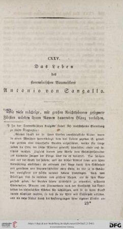 CXXV. Das Leben des florentinischen Baumeisters Antonio von Sangallo