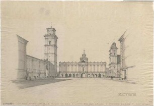 Fick, Roderich; Linz an der Donau (Österreich), Adolf - Hitler - Platz; Schmidttor - Der Schmidttor - Platz (Perspektive)