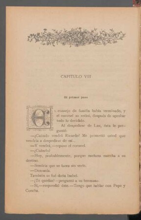 Capítulo VIII - El primer paso