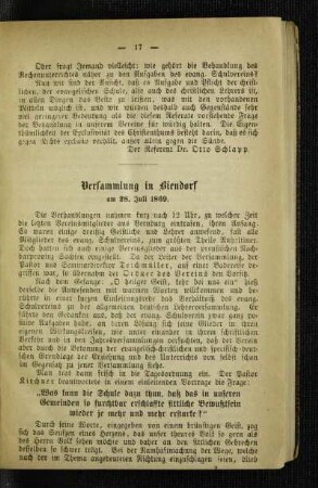 Versammlung in Biendorf : am 28. Juli 1869
