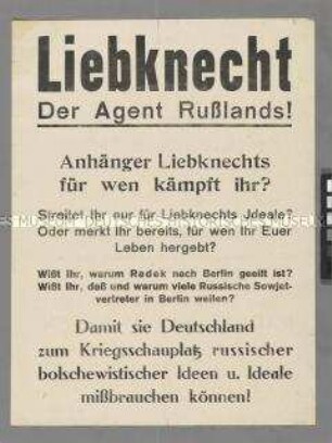 Aufruf von Eduard Stadtler zum Kampf gegen den Januaraufstand 1919 in Berlin