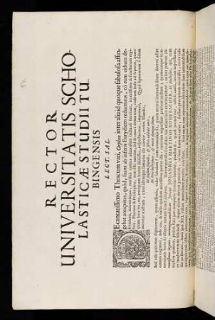Rector Universitatis Scholasticae Studii Tubingensis Lect. Sal.