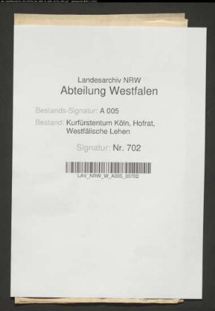 Belehnungsgesuche des Otto von Canstein wegen des halben Schlosses Canstein