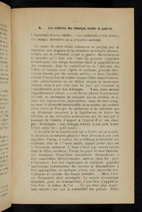 7, A. - La stabilité des changes avant la guerre