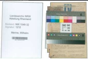 Entnazifizierung Wilhelm Menne , geb. 06.06.1890 (Beamter)