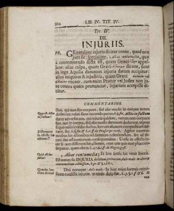 Tit. IV. De Injuriis. - Tit. V. De Obligationibus, quæ Quasi Ex Delicto Nascuntur.