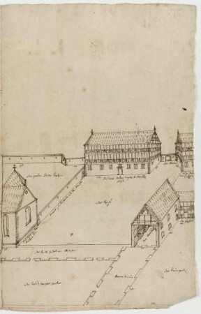 Kaufungen, ehem. Kloster (Stift), südöstlicher Hof von Westen