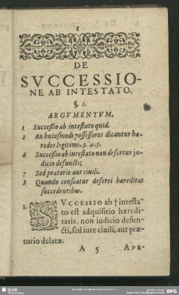 De Successione Ab Intestato. §. 1