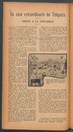 Un caso extraordinario de telepatía - Visión a la distancia