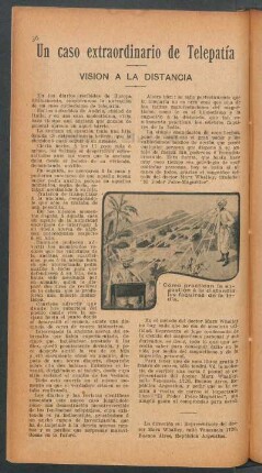 Un caso extraordinario de telepatía - Visión a la distancia