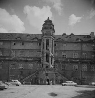 Torgau. Schloss Hartenfels, Innenhof mit Wendelstein
