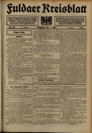 Dritte Ausgabe vom Samstag, den 09. Mai 1914.
