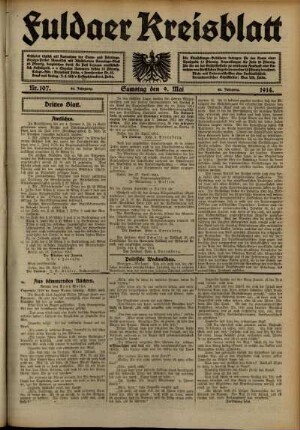 Dritte Ausgabe vom Samstag, den 09. Mai 1914.