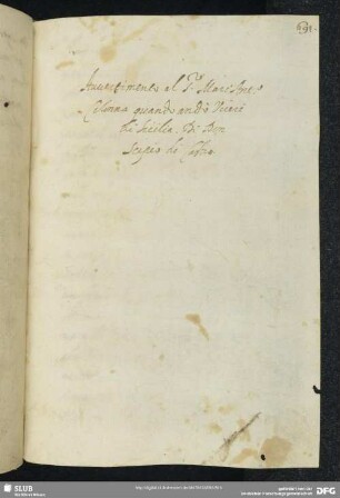 [Faszikel 11:] Avvertimento al signor Marcantonio Colonna quando andò viceré di Sicilia, di don Scipio di Castro
