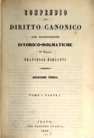 Compendio di diritto canonico : con illustrazioni istorico-dogmatiche, 1