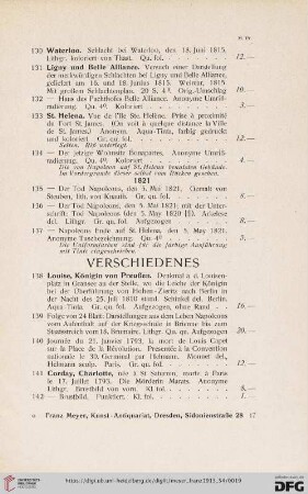 Verschiedenes (Nr. 138 - 143)