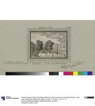 Dorotheen-Stadt. Die Linden und die neu erbaute Academie. unter Reg: König Fried: Wilhelm III.