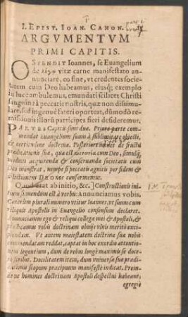 Argumentum Primi Capitis.